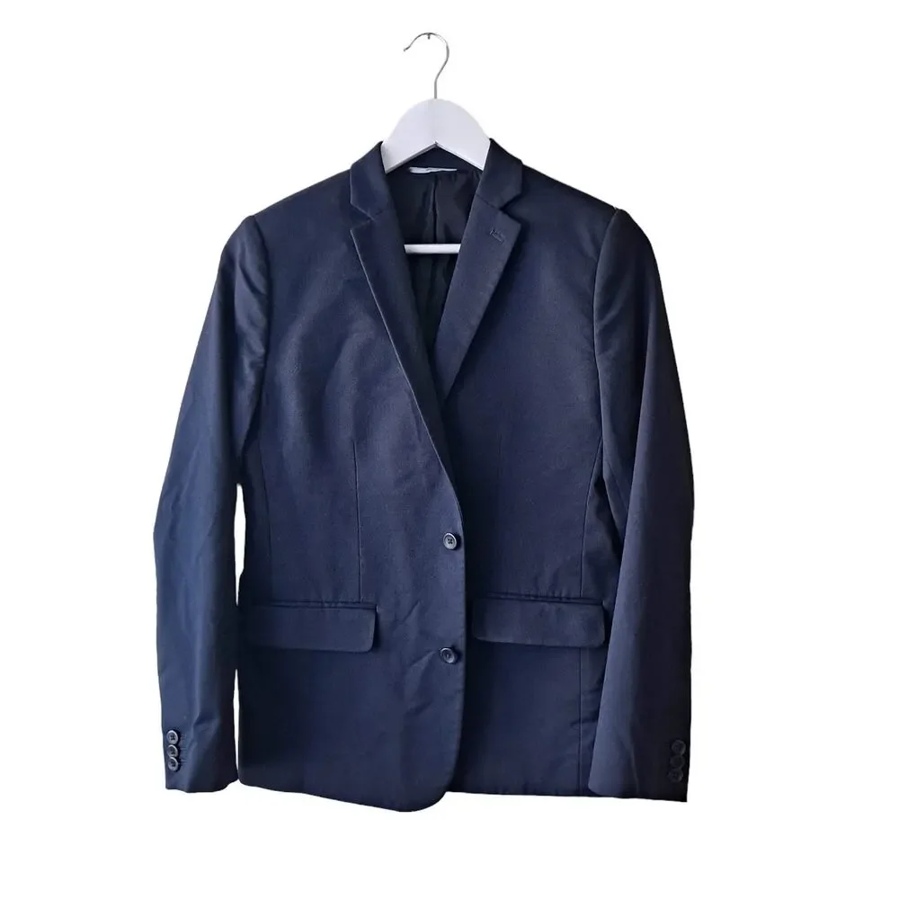 Nordstrom Navy Single Breasted 2 Button Career Work Blazer Jacket Boys Size 16